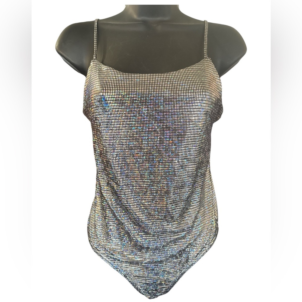 Brand new Silver Sleeveless Leotard🪩
